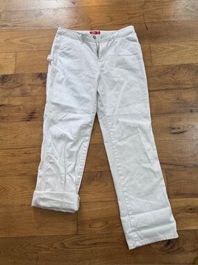 Dickies Women’s Straight Leg Carpenter Jeans in White, Size 29